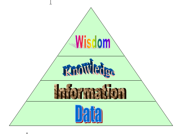 The DIKW-pyramid: Data - Information - Knowledge - Wisdom: Data can be structured to information. Data and information can be disseminated. Knowledge and understanding must be built in each person or within a group