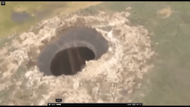 The deep, crater-like holes may be giant methane blowholes caused by the melting of permafrost. August 4, 2014 | Originally published by EcoWatch.