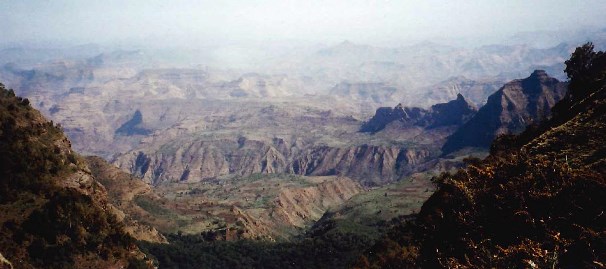 The gugged highlands of Ethiopia - catchment area for the Blue Nile. Courtesy of Professor Jonathan Baker, UiA.